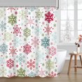 thumbnail image 1 of Christmas Shower Curtains for Bathroom Winter Snowflakes Bathroom Curtains Xmas Bathroom Decors Washable Durable Fabric Shower Curtains 72x72 Inch, 1 of 6