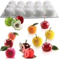 Christmas Silicone Molds, 15Cavity Small Apple Silicone Molds for
