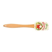 Christmas Silicone Spatula, Large Santa and Xmas Tree Spatula with Wooden Handle, Great for Christmas Decorating, Gifts and Baking