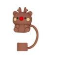 thumbnail image 1 of Christmas Silicone Straw Covers - 10mm, Cute Cartoon Design, Dust-Proof/Splashproof, Reusable for Party Cups, 1 of 4