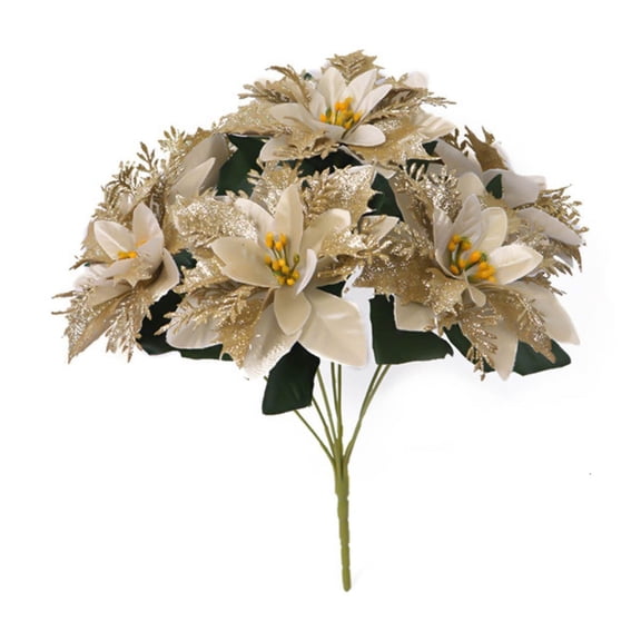 Christmas Simulation Bouquet Christmas Flowers Fake Flowers Christmas Decoration Green Plants Potted Ornaments for Holiday Decor