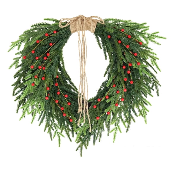Christmas Simulation Green Plant Decoration Artificial Pines Needles Red Fruit Hanging Restaurant Wall Hanging Living Room Banquet Setting Ornaments