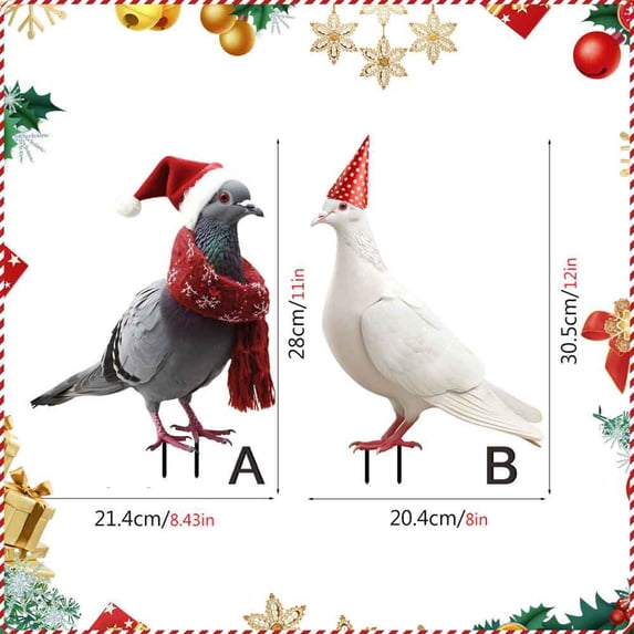 Christmas Simulation Santa Hat Chicken Yard Stake Plugin Stake Decoration Ground Inserted Ornaments for Lawn Yard Garden Outdoor Displays Decoration