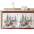 thumbnail image 1 of Christmas Sink Skirt for Bathroom, Self-Adhesive Under Sink Curtain, Xmas Trees Truck Elk Gifts Winter Farmhouse Plaid Red Hide Pipes & Storage Fabric Cabinet Skirt Cover for Kitchen Laundry 32"x55", 1 of 8