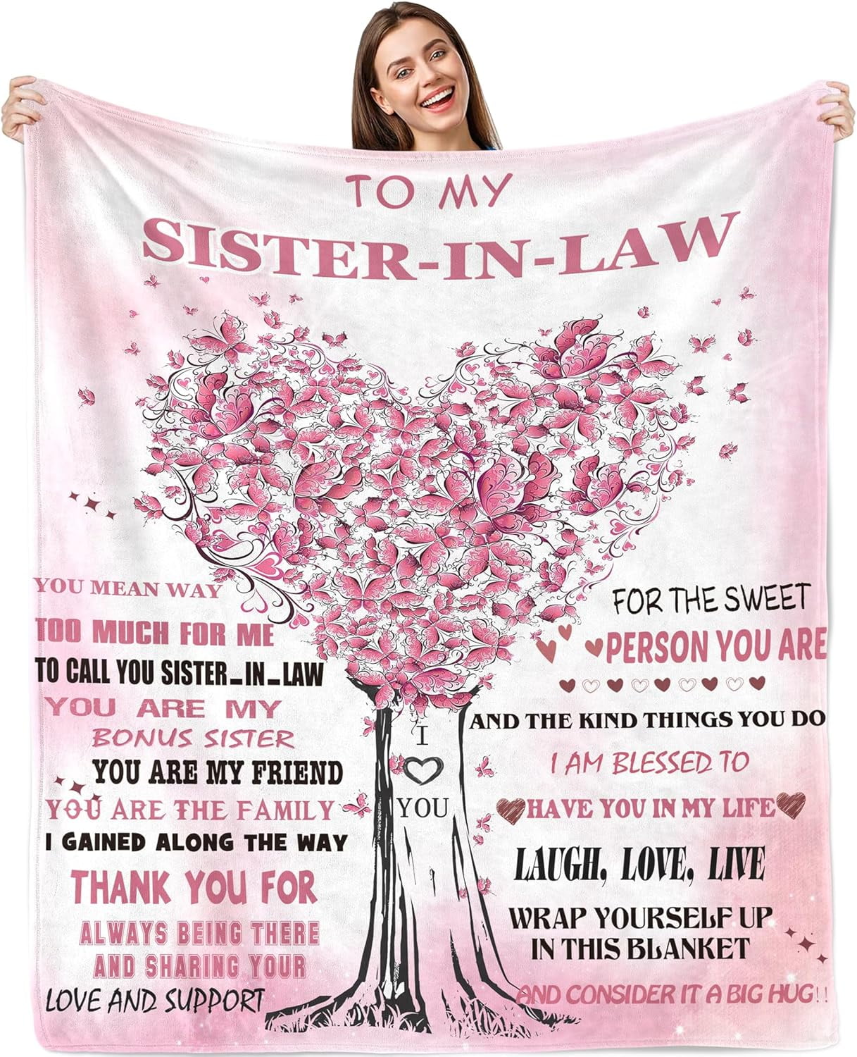 Christmas Sister in Law Gifts Blanket 50x60,Sister in Law Birthday ...
