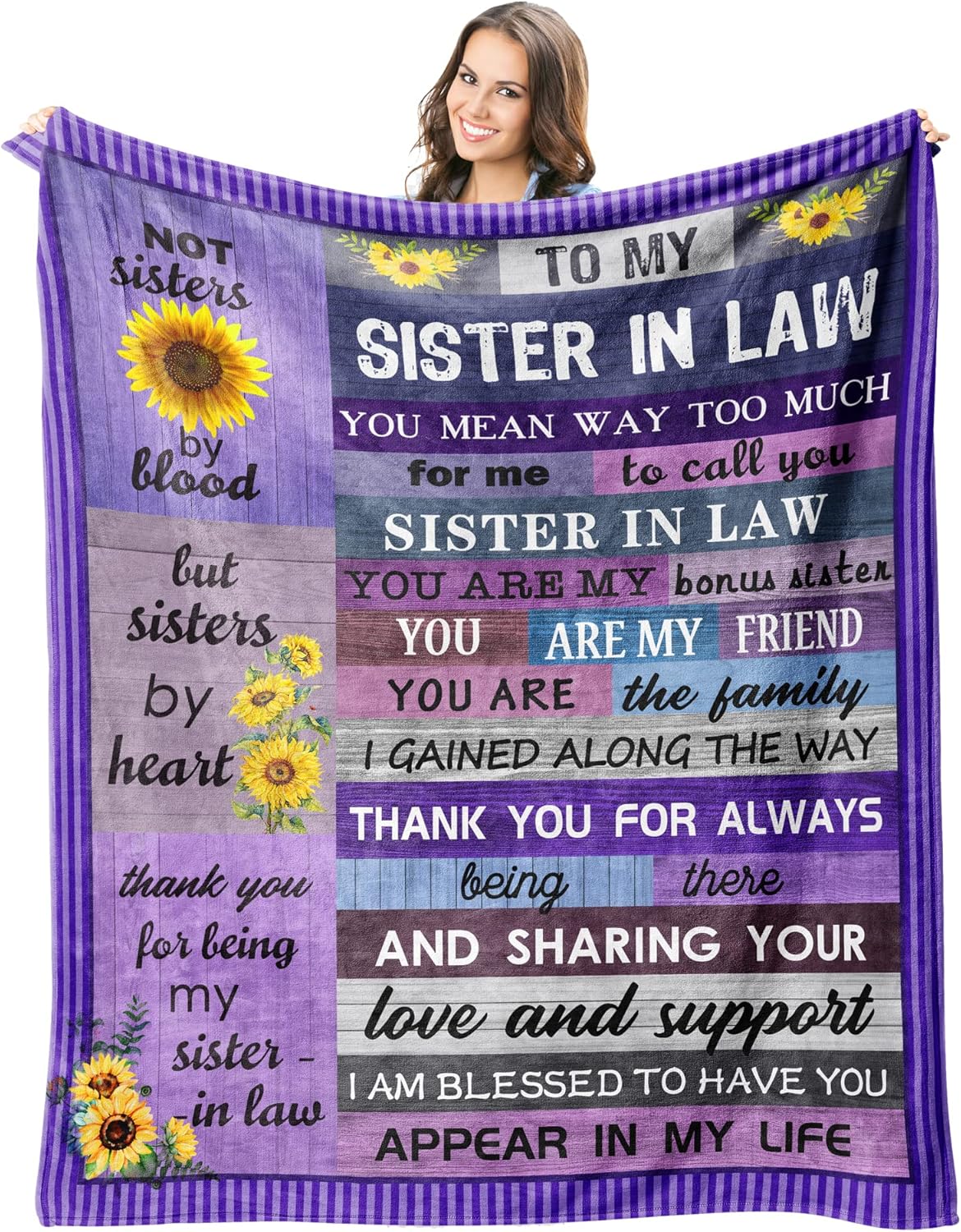 Christmas Sister in Law Gifts Throw Blanket 60inx50in - Sister in Law Gifts for Women - Gifts for Sister in Law - Birthday Gifts for Sister in Law - Sister in Law Wedding Gift