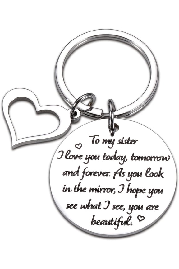 Christmas Sisters Gifts from Sister Brother Sweet 16 Birthday Christmas Keychain for Big Little Soul Sister Best Friend BFF Bestie Wedding Jewelry for Bride Bridesmaid Valentines Day Gift
