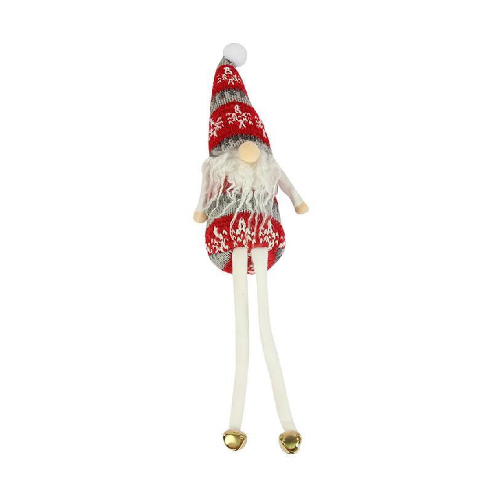 Christmas Sitting Gnome Plush for Doll with Long Dangling Legs Bell