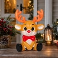 thumbnail image 1 of Christmas Sitting Reindeer Resin Figurine, Cute Red Nosed Deer with Bow, Christmas Decor, Holiday Tabletop Statue for Porch Mantel Shelf Entryway and Indoor Home Decor Display Accent, 1 of 7