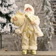 thumbnail image 1 of Christmas Sitting Santa Hand Crafted Cute Santa Claus Figurines Doll with Gift Bag and Little Bear Christmas Decoration for Home Office Table Xmas Party Ornament Gift (12 Inch), 1 of 6