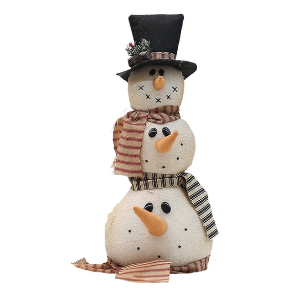 Christmas Sitting Snowman Indoor Decorations Animated Xmas Snowman Plush Presents Holiday Party Gift Tabletop Christmas Decorations 12 inchs