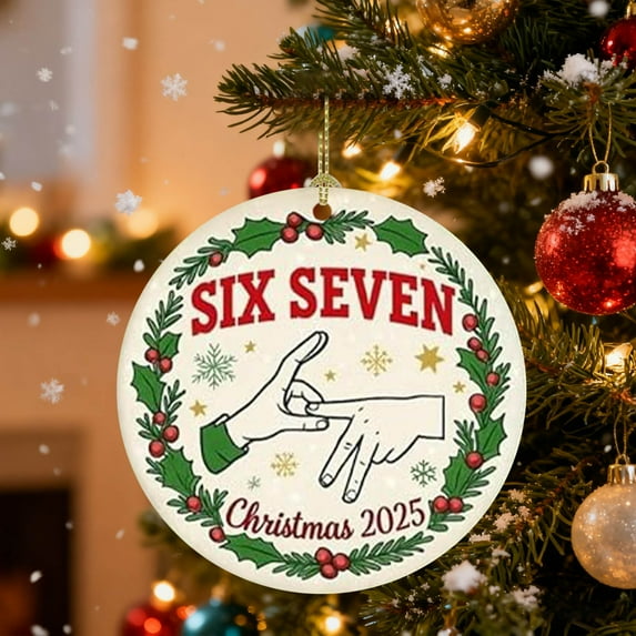 Christmas Six And Sevens Theme Series Decorative Hanging Ornaments, Unique Holiday Decoration Set For Christmas Trees, Wreaths, Garlands, And Home Seasonal Display