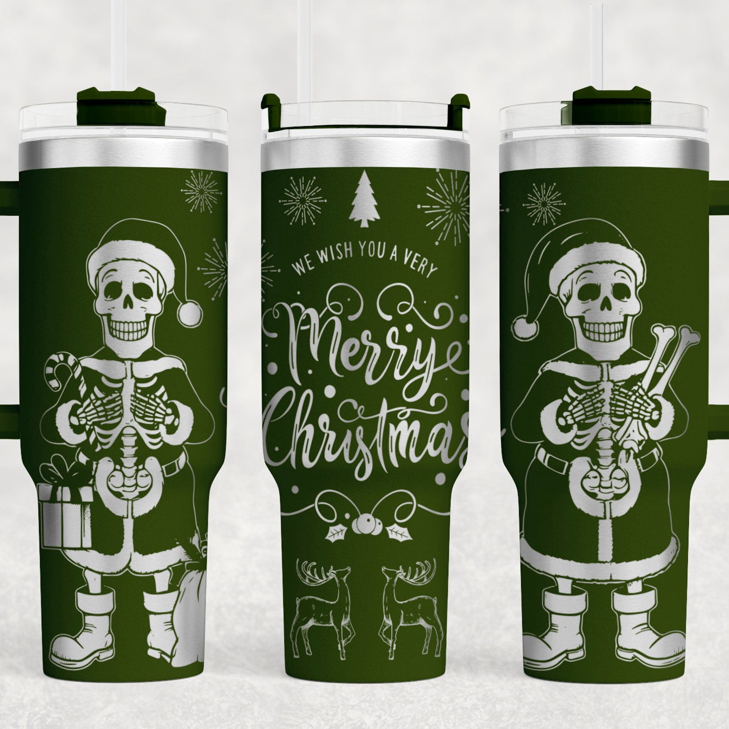 Christmas Skeleton 40oz Tumbler : Laser Engrave - Walmart.com