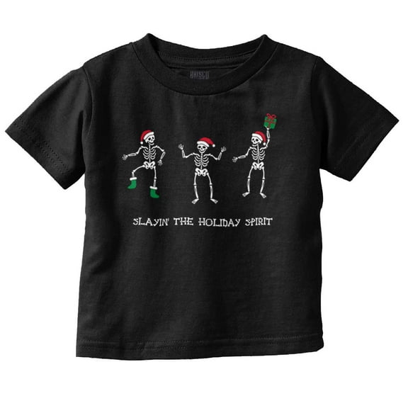 Christmas Skeletons Holiday Spirit Toddler Baby Graphic T Shirt Brisco Brands 6M
