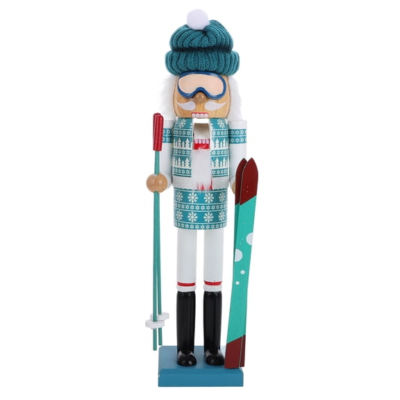 Christmas Outdoor Ski Nutcracker Puppet Decoration Red Elder Holiday Yard Ornament for Festive Winter Decor