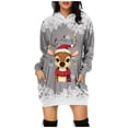 thumbnail image 1 of Christmas Skirts for Women Christmas Party Dresses Women's Christmas Lighted Deer Christmas Print Hoodie Dress, 1 of 4