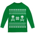 thumbnail image 1 of Christmas Skull & Crossbones Ugly Christmas Sweater Youth Long Sleeve T Shirt, 1 of 1