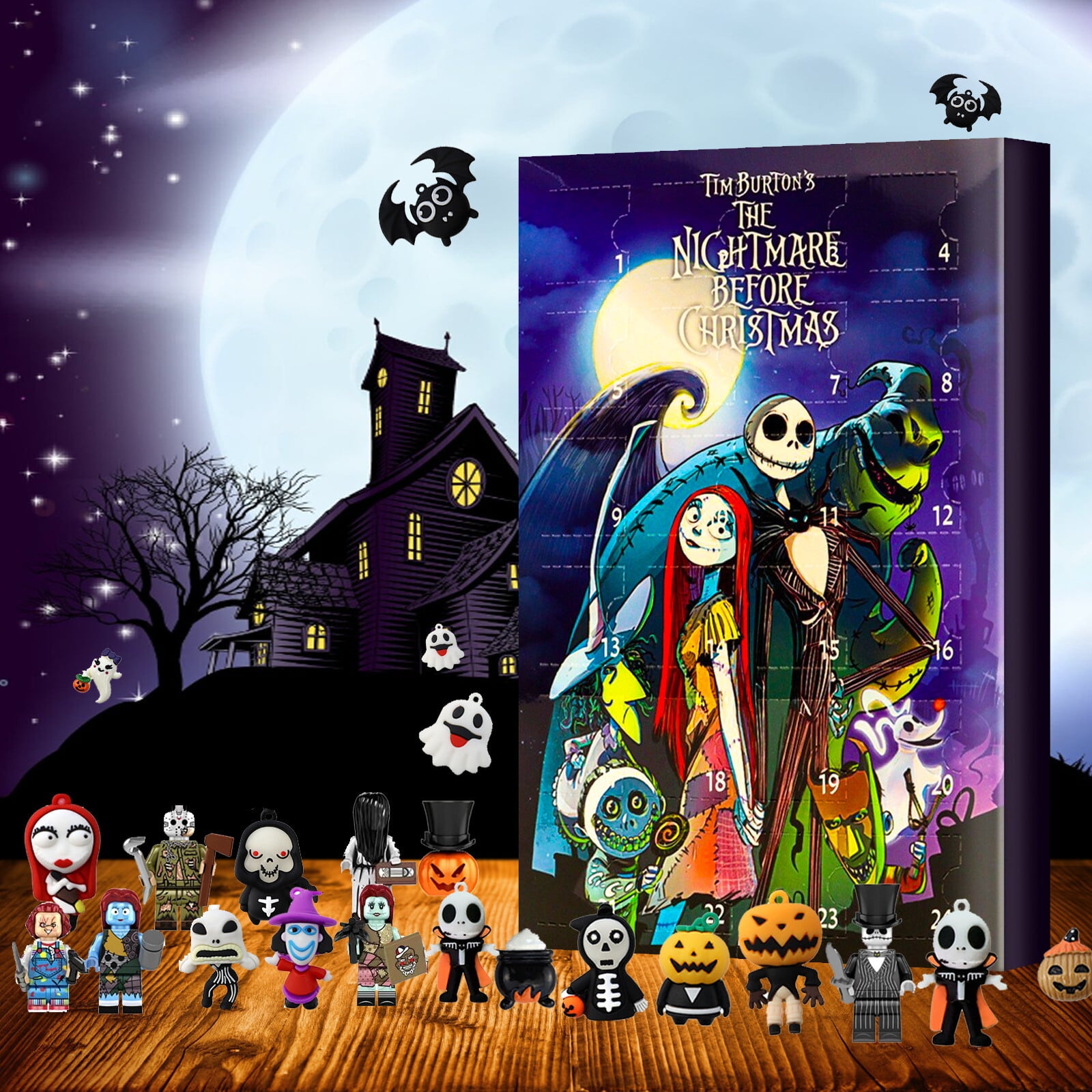 Christmas Skull Jack Figure Blind Box, 2025 Xmas Advent Calendar Box, New Year Toys Surprise Box