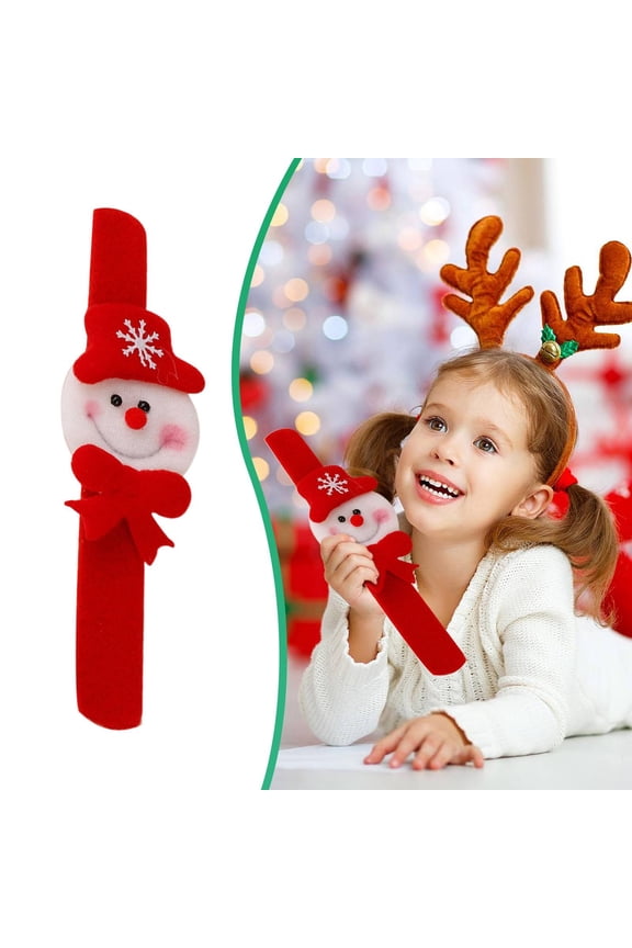 Christmas Slap Bracelets,1PCS Christmas Snap Bracelet Party Favors Xmas Slap Bands Include Santa Claus Snowman Reindeer Bear Xmas Decorations,Bulk Christmas Gifts(G)