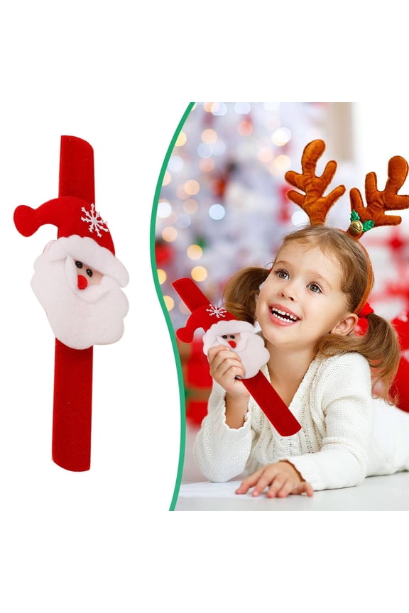 Christmas Slap Bracelets,1PCS Christmas Snap Bracelet Party Favors Xmas Slap Bands Include Santa Claus Snowman Reindeer Bear Xmas Decorations,Bulk Christmas Gifts(E)