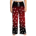 thumbnail image 1 of Christmas Sleep Pants for Women Snowflakes Elastic High Waist Drawstring Sleep Pants Wide Leg Soft Loose Xmas Sleep Pants, S, 1 of 6