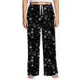 thumbnail image 1 of Christmas Sleep Pants for Women Snowflakes Wide Leg Elastic High Waist Loungewear Drawstring Soft Holiday Festive Xmas Sleep Pants, 2XL, 1 of 6