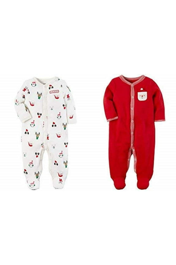 Christmas Sleep & Play Bundle (Cotton My First Christmas / Thermal Red Santa) 6 months