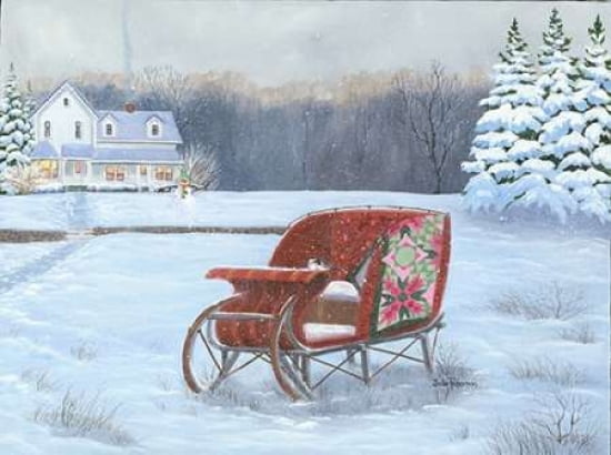 Christmas Sleigh Canvas Art - Julie Peterson (18 x 24)