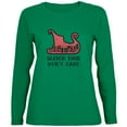 thumbnail image 1 of Christmas Sleigh Hair Don't Care Womens Long Sleeve T Shirt Green X-LG, 1 of 1