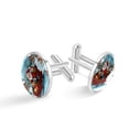 thumbnail image 1 of Christmas Sleigh Men's Stainless Steel Cufflink Set for Formal Attire, Shirt Clip Included - Ideal for Weddings and Business Meetings, 1 of 6