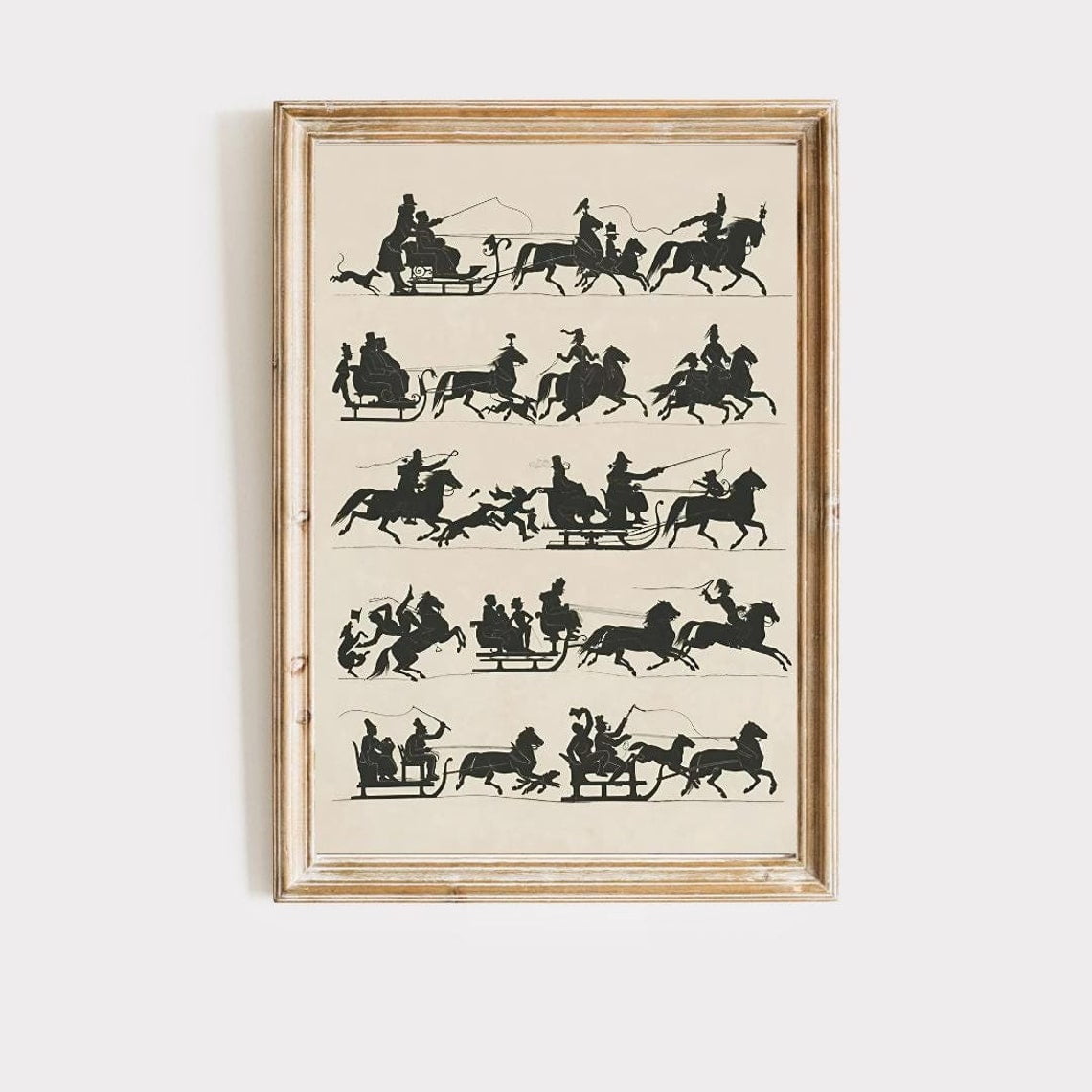 Slay Rider Christmas Sleigh Ride Victorian Hosting Vintage Wall Art Print ...
