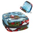 thumbnail image 1 of Christmas Sleigh Sanitary Napkin Bag Pad Bag Small Canvas Pouch Sanitary Napkin Receptacle Bags 4.7x6.6x6.6 in - Velvet, Sponge, 1 of 6