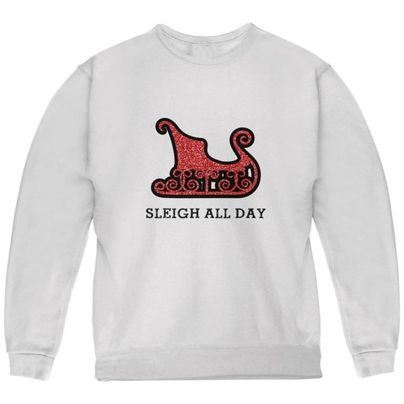Christmas Sleigh Slay All Day Youth Sweatshirt White YLG