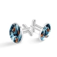 thumbnail image 1 of Christmas Sleigh Stylish Shirt Cufflink Set Made of Stainless Steel for Formal Wear - for Weddings and Special Occasions - Silver Jewelry Option Available, 1 of 6