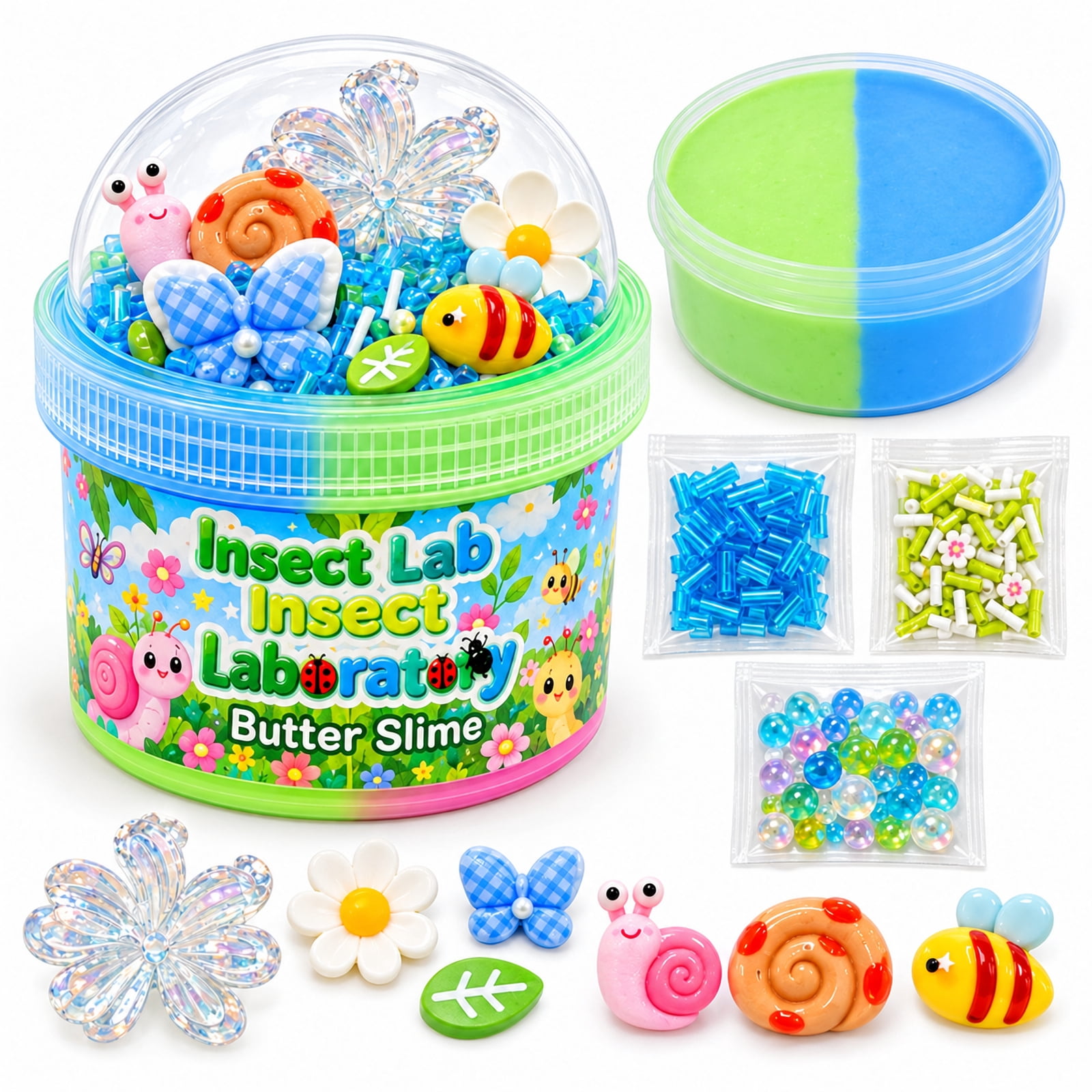 Insects Bug Crafts Christmas Slime Stocking Stuffers, Insect Lab Scented Slime Jar ...