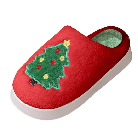 Christmas Slippers For Women Men Plush Warm Slippers Winter Soft Sole Shoes Season Indoor Home Shoes