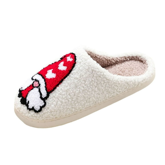 Christmas Slippers House Shoes for Women Fluffy Soft Cozy Bedroom Cartoon Plush Cute Slippers for Indoor Outdoor Use