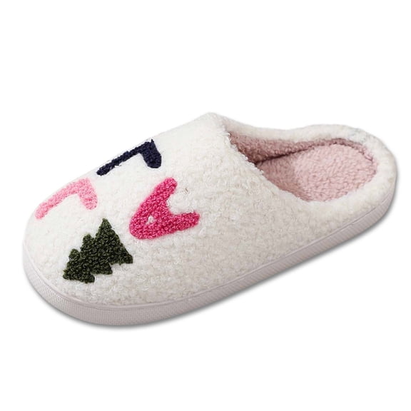 Christmas Slippers House Shoes for Women Fluffy Soft Cozy Bedroom Cartoon Plush Cute Slippers for Indoor Outdoor Use