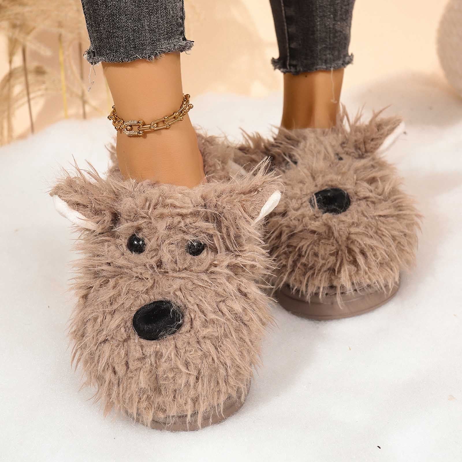 Mandotos Christmas Elk Slippers - Cozy Winter Home Footwear