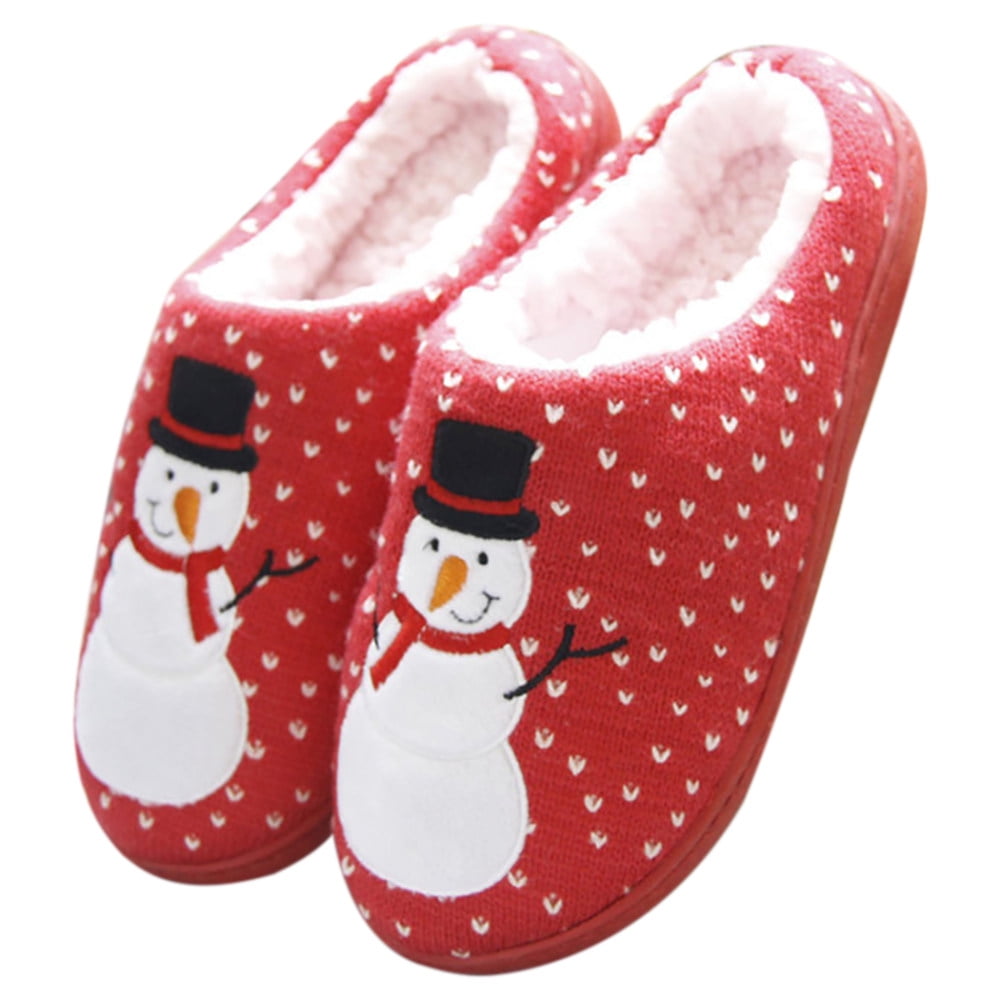 Christmas Slippers Snowman Print House Slippers Slipon Slippers for