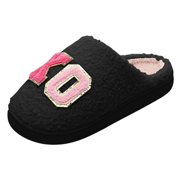 Christmas Slippers for Women Men Indoor Soft Warm Bedroom Slippers Fluffy House Memory Foam Slippers