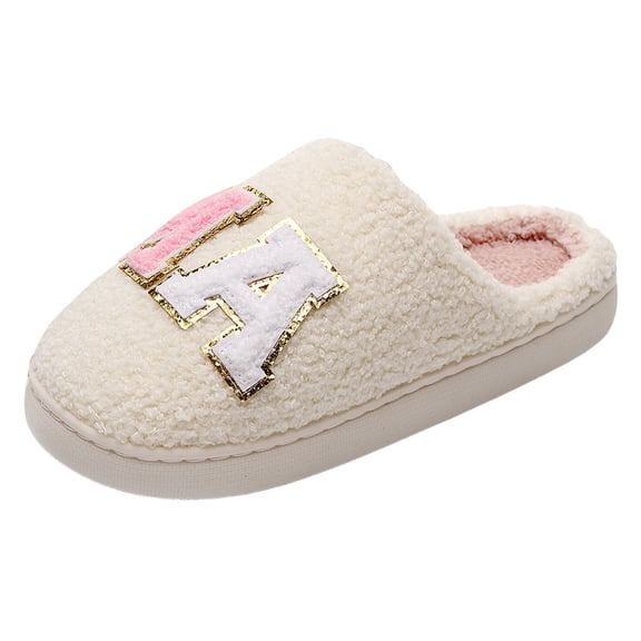 Christmas Slippers for Women Men Indoor Soft Warm Bedroom Slippers Fluffy House Memory Foam Slippers