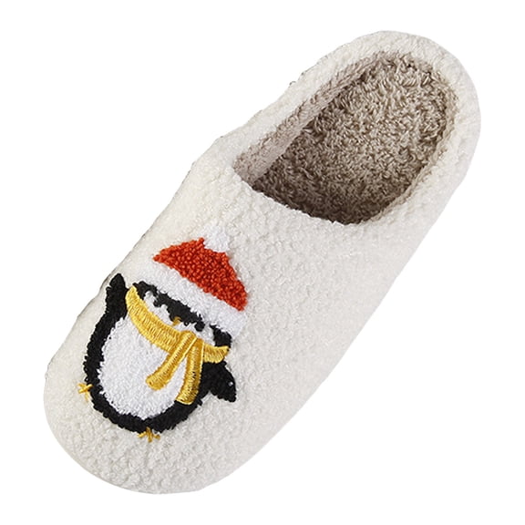 Christmas Slippers for Women Non Slip Cozy Warm Fuzzy Indoor House Shoes Holiday Memory Foam Bedroom Home Slip on Xmas 2025 E Size 6.5