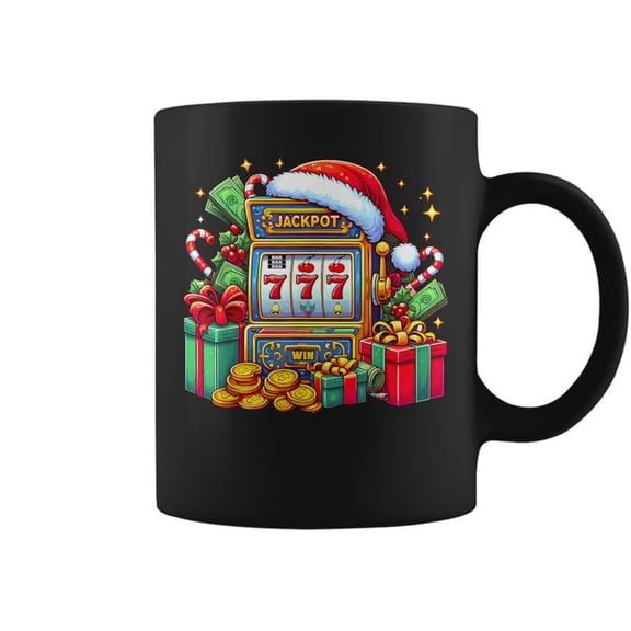 Christmas Slot Machine Casino Lucky Winner Xmas Big Jackpot Coffee Mugs