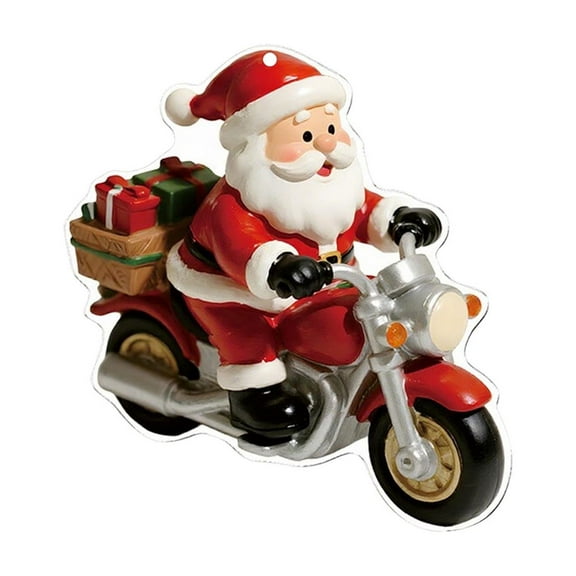 Christmas Small Ornament Santa Claus Decorations, 2D Acrylic Flat Pendant Creative Sculpture Decor for Xmas Tree Windows, 2.3x3.1in