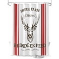 thumbnail image 1 of Christmas Small Stall Shower Curtain, Waterproof Shower Curtains for Bathroom, Winter Xmas Elk Modern Simple Red Striped Washable Fabric Cloth Bath Curtain for Bathtub with Hooks 36x72 Inches, 1 of 6