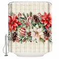 Christmas Small Stall Shower Curtains Set with 9 Hooks36 x 78 Inch