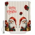 Christmas Small Stall Shower Curtains Set with 9 Hooks36 x 78 Inch