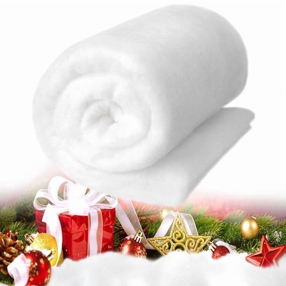 Christmas Snow Blanket Artificial Snow Roll Fake Snow Decoration Winter Scene Backdrop Xmas Tree Village Display Decorative Snow Cover for Table Home Party Holiday Decor Display