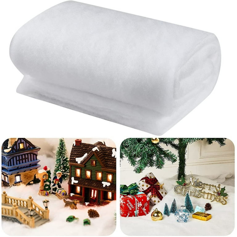 Christmas Snow Blanket Roll Fake Indoor Snow Decoration Blanket Artificial Snow Blankets for Christmas Village Wall Decorations 7.9x2.6ft